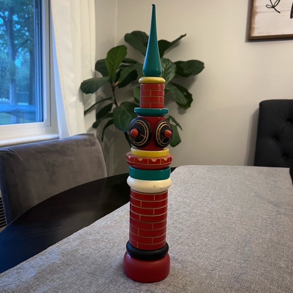 VTG MIDCENTURY RUSSIAN Kremlin Wooden Tower Stacking Toy